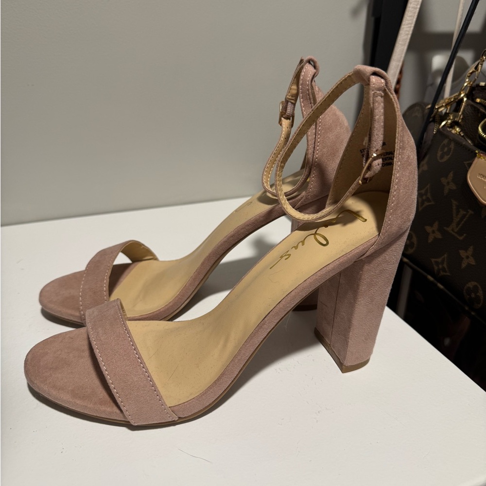 Taylor Blush Ankle Strap Heels